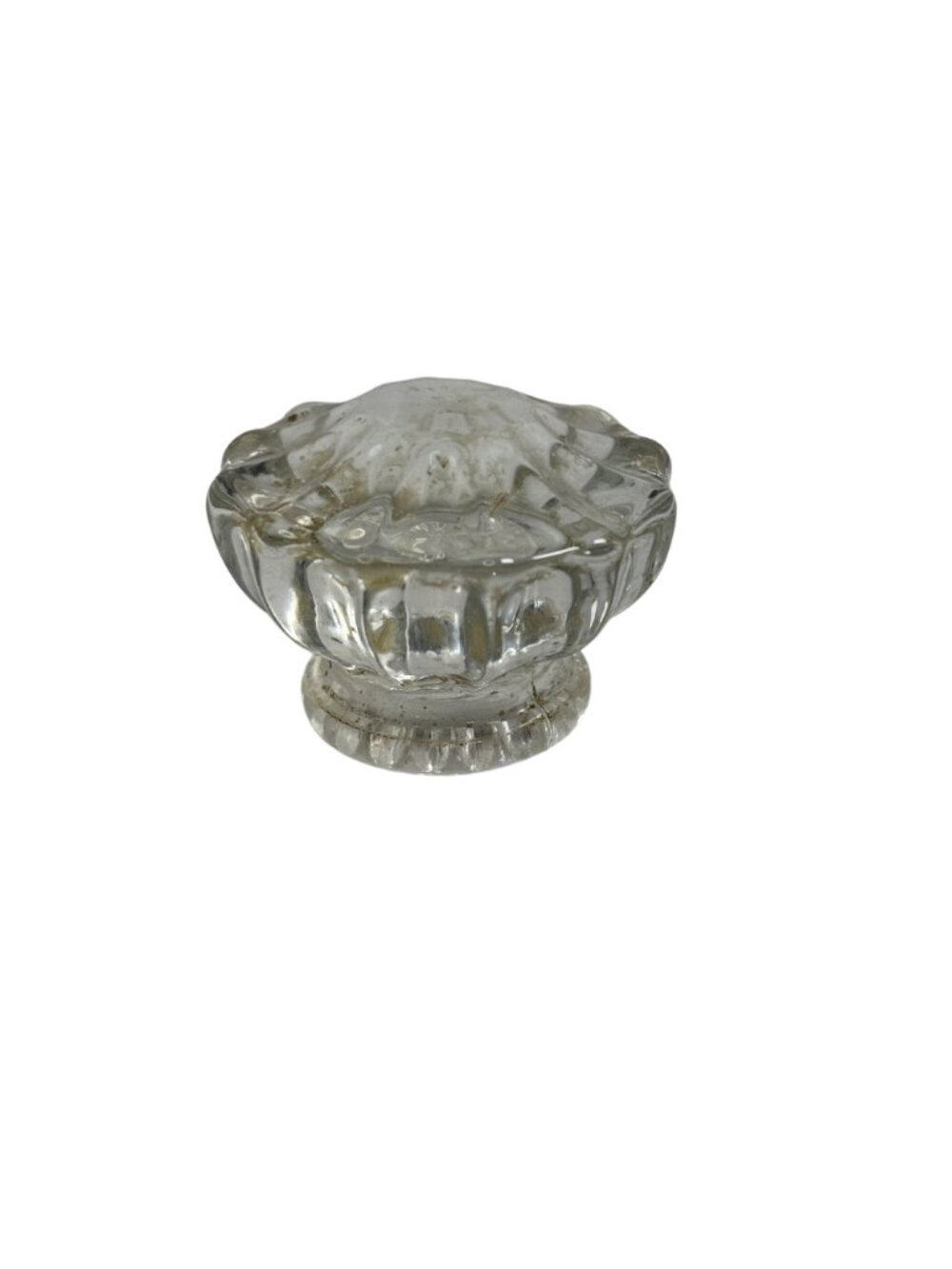 Vintage Clear Glass Fluted Doorknob Replacement With Faceted Design No Hardware - Picture 6 of 11